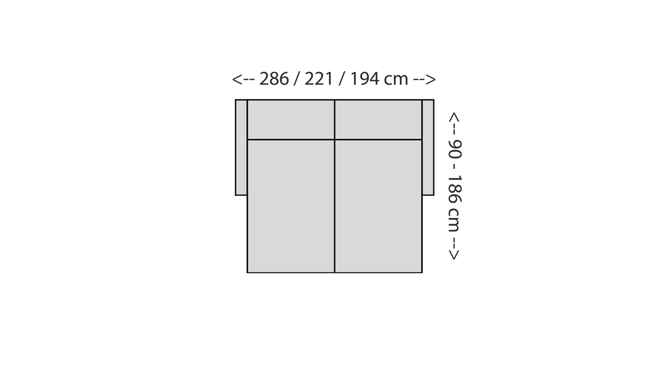 Cassis 2,5-Sitzer Relax Skizze