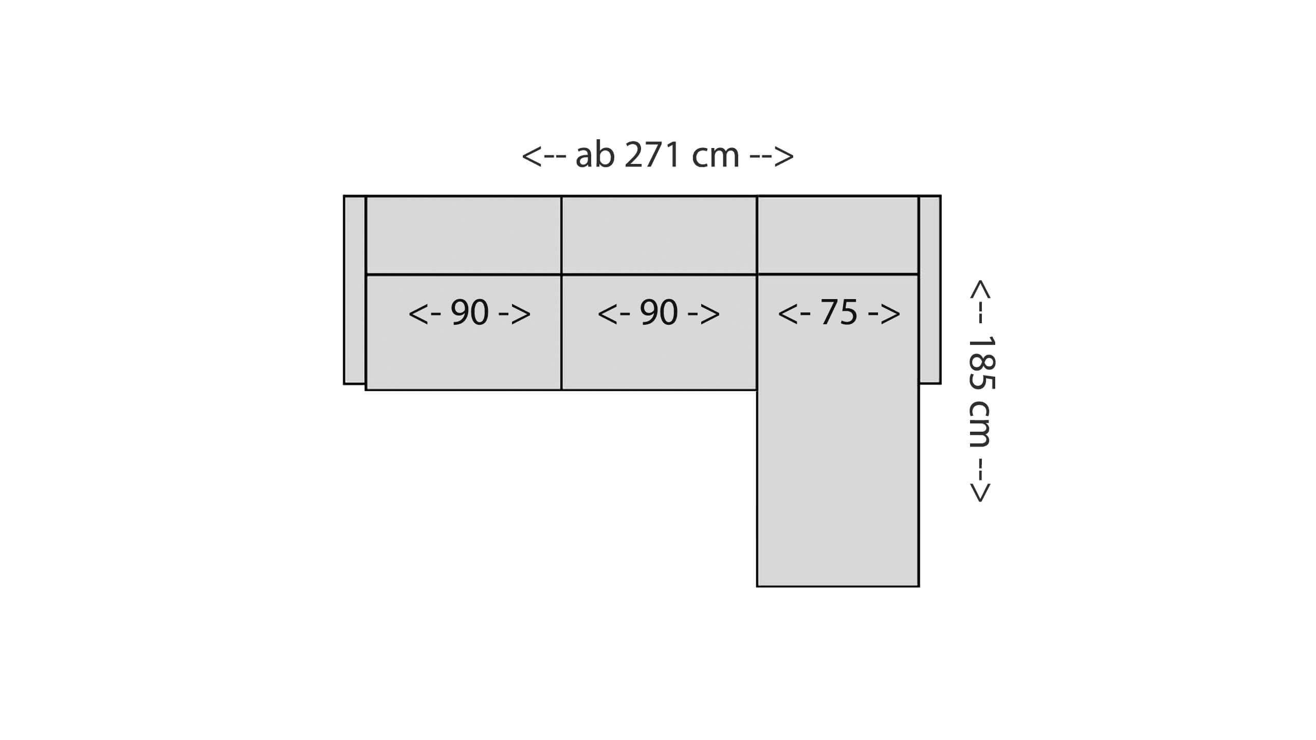 Avant 3-Sitzer mit Longchair Skizze
