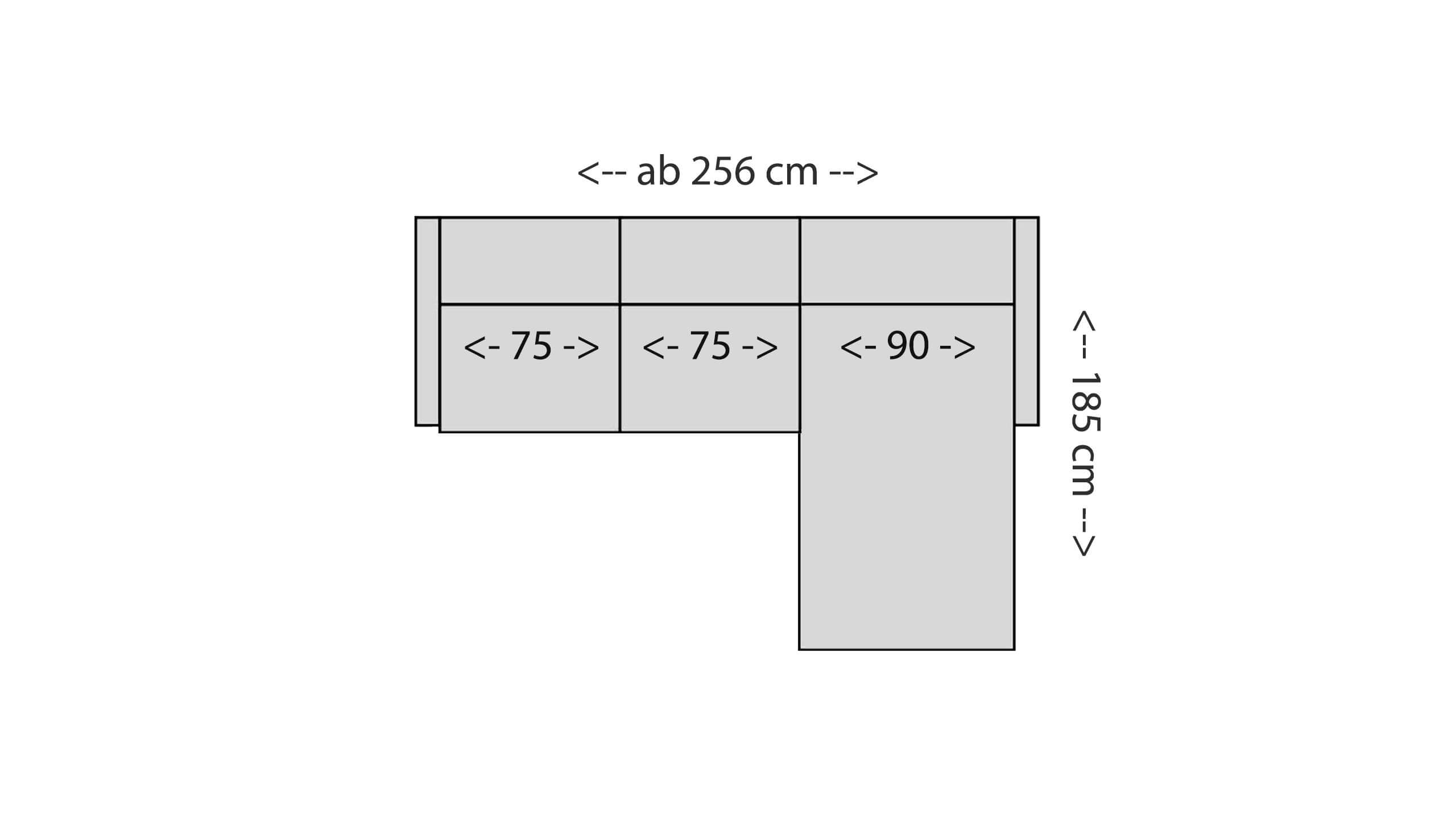 Avant 2,5-Sitzer mit XL Longchair Skizze