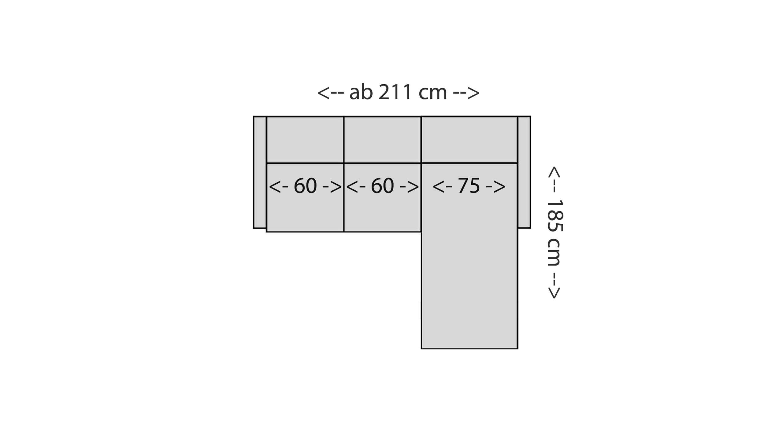 Avant 2-Sitzer mit Longchair Skizze