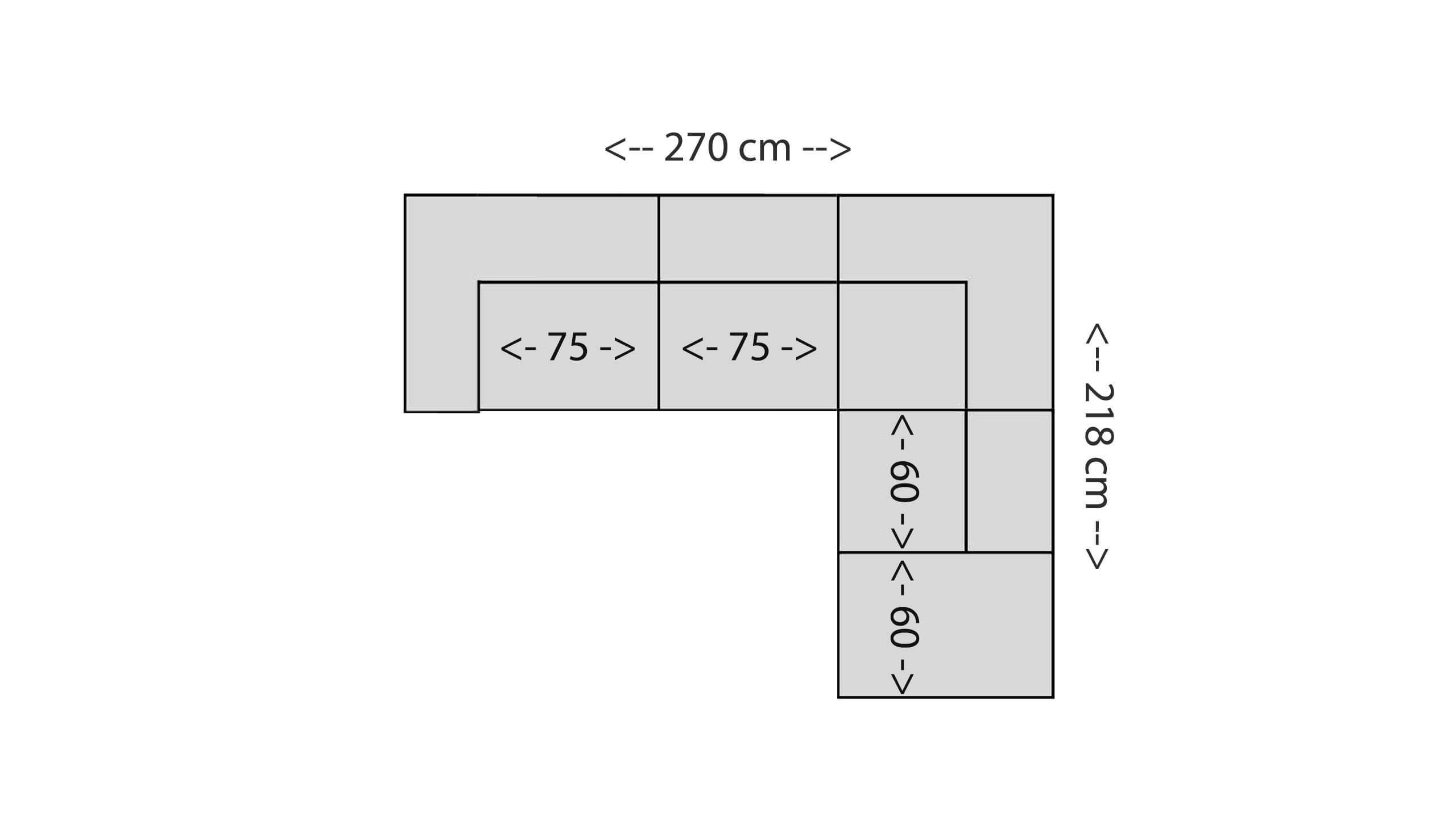 Dakota Ecksofa M 120 Skizze