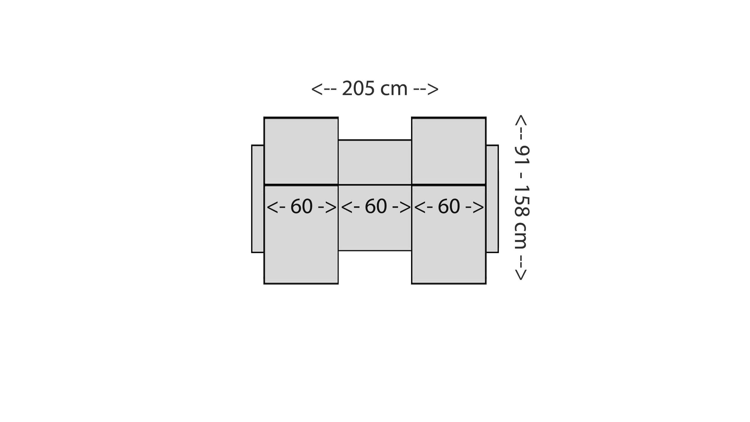 Lario 3-Sitzer Relax Skizze