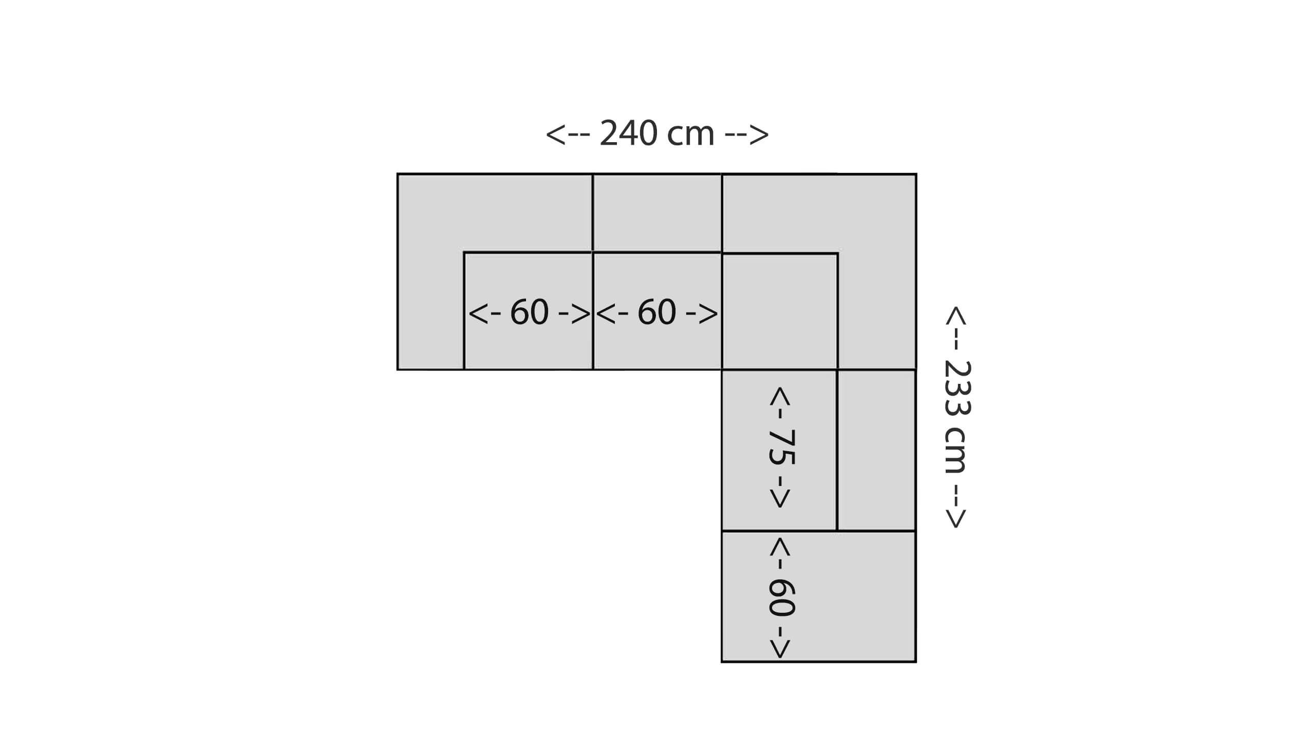 Dakota Ecksofa S 135 Skizze