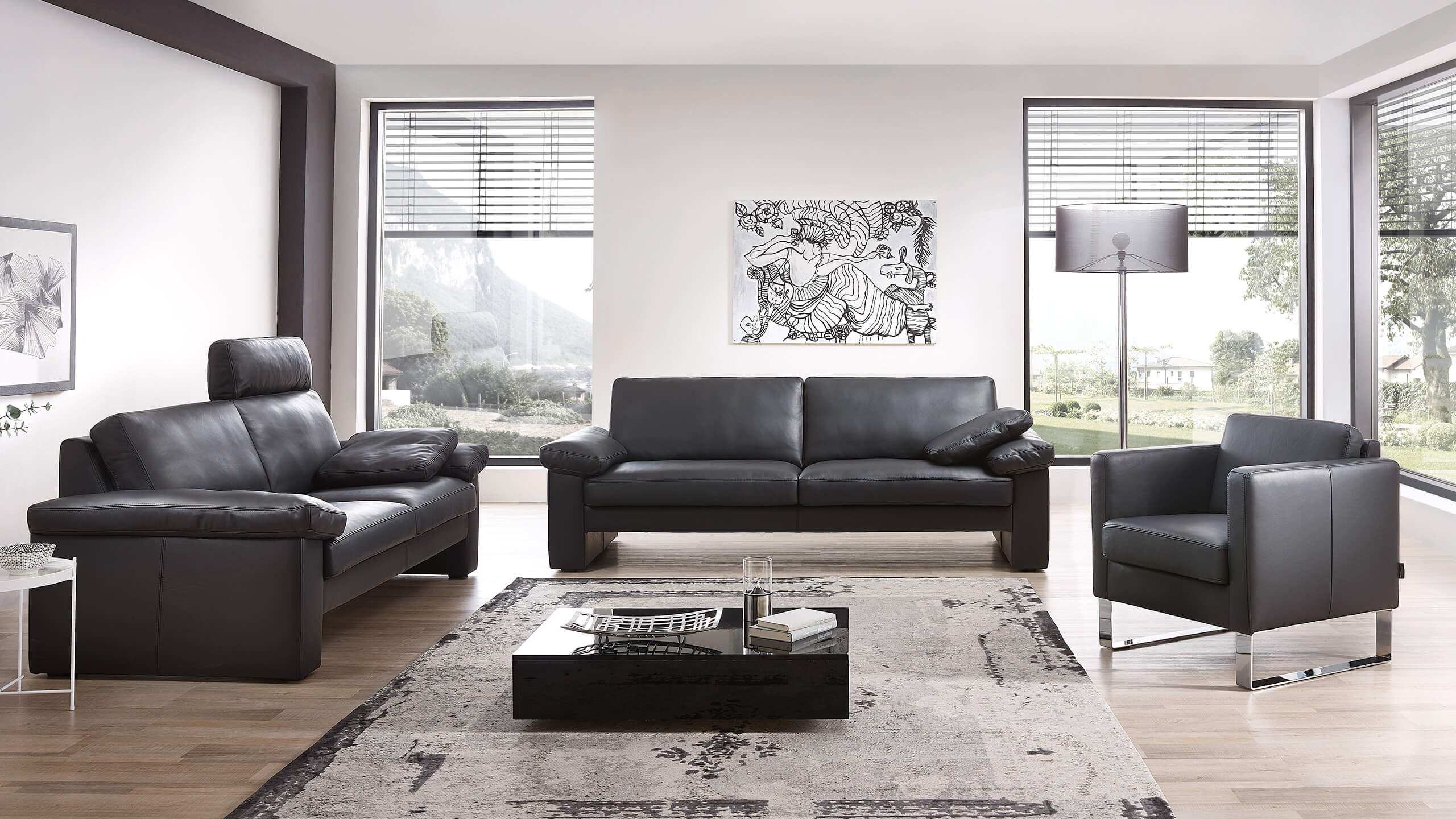 Vision Sofas und Sessel Leder schwarz