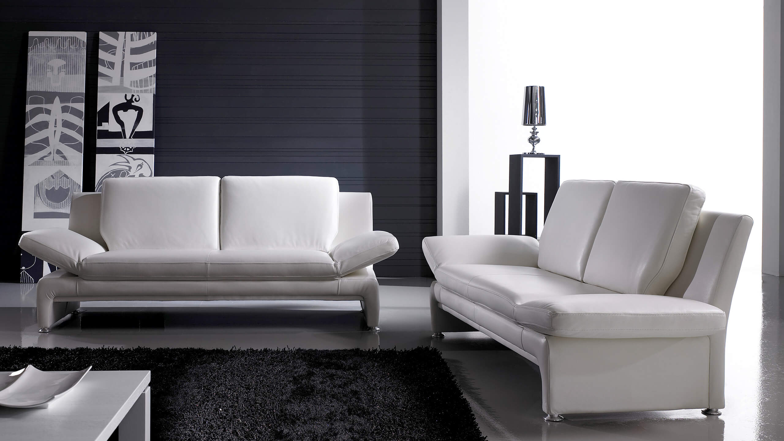 Cadiz Sitzgruppe Leder weiß