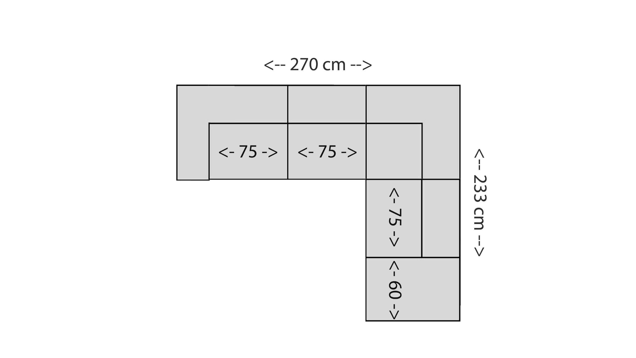Dakota Ecksofa M 135 Skizze