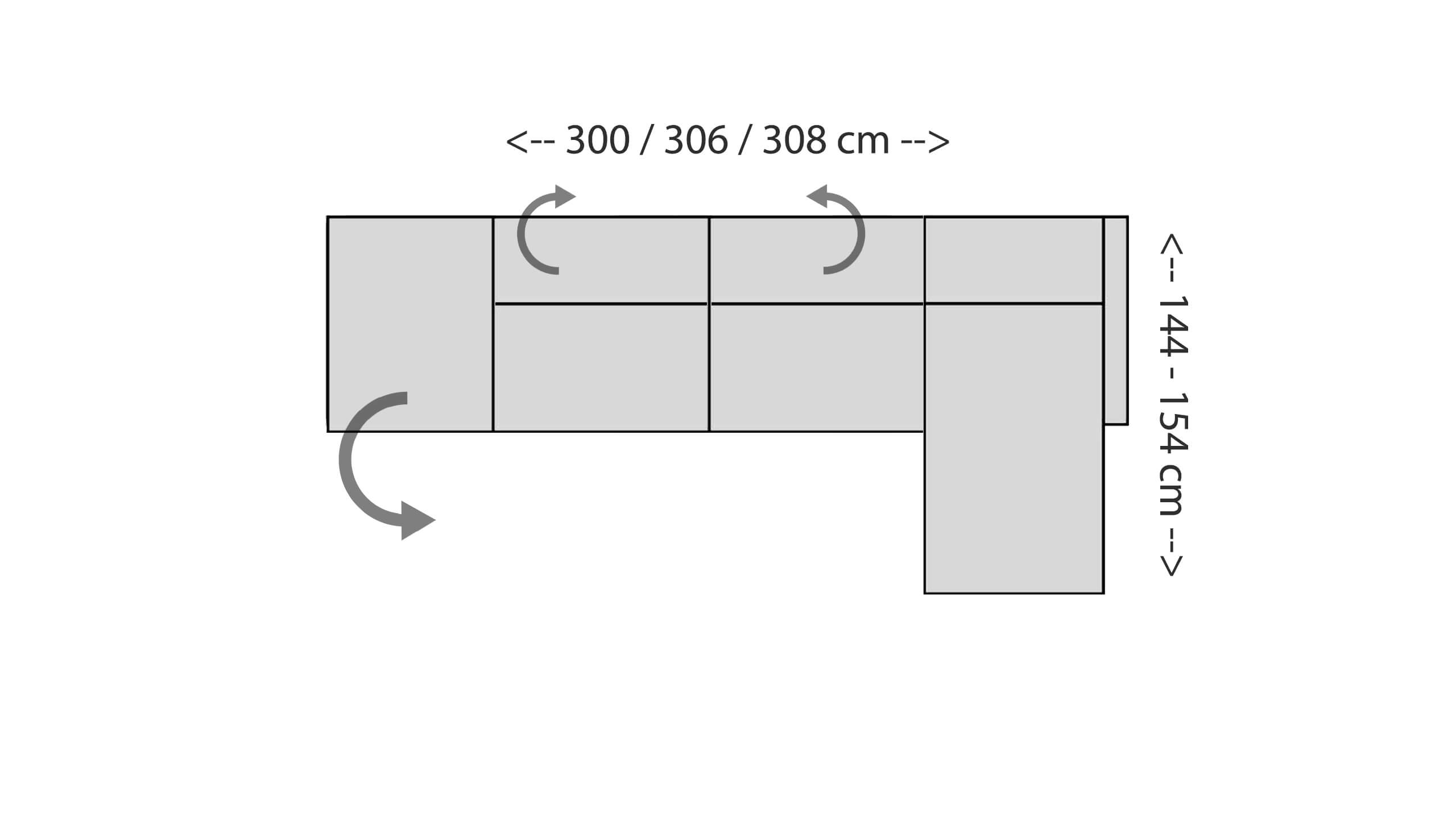 Cilia Ecksofa mit Longchair 200