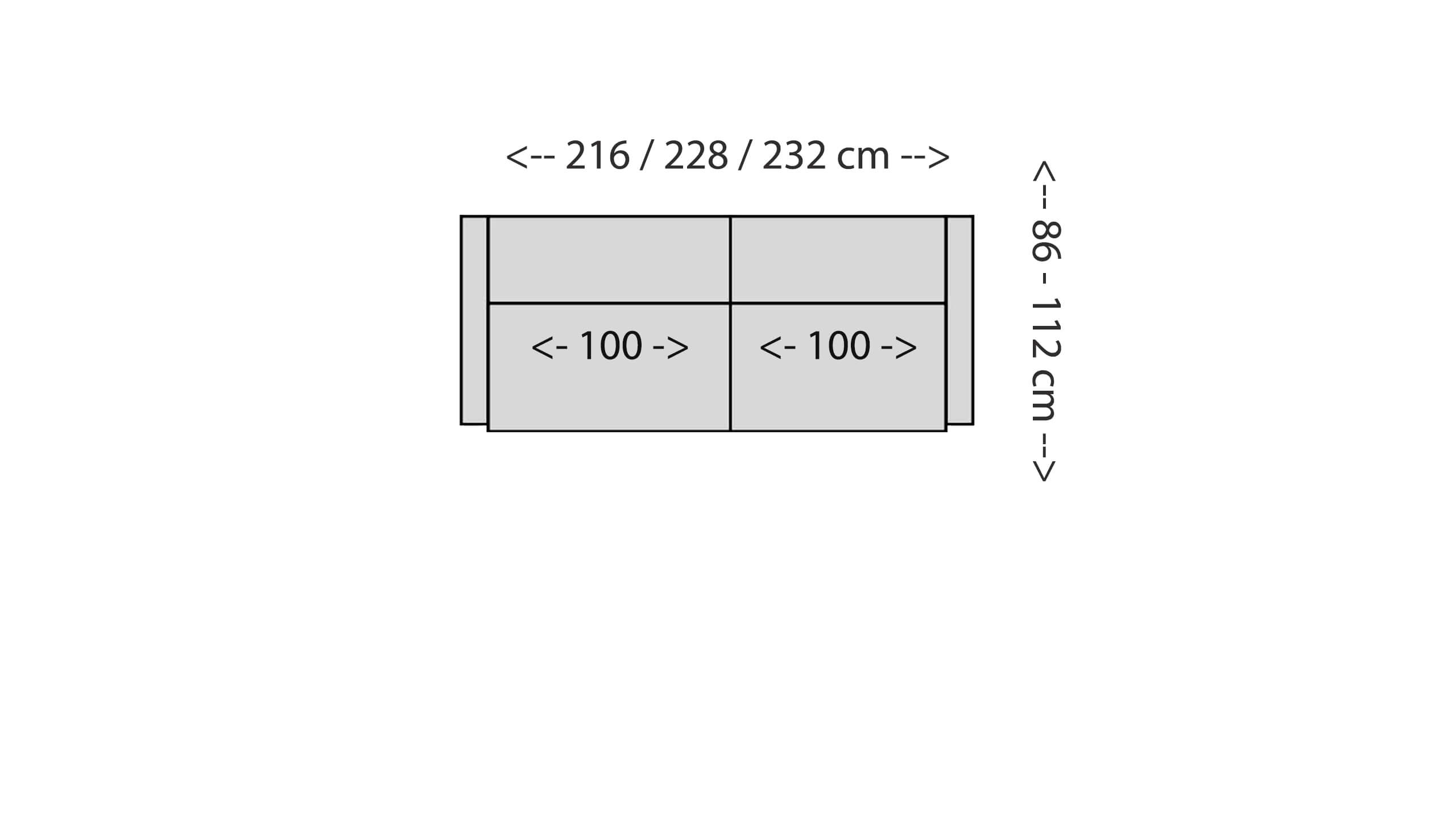 Cilia Sofa 200 Skizze