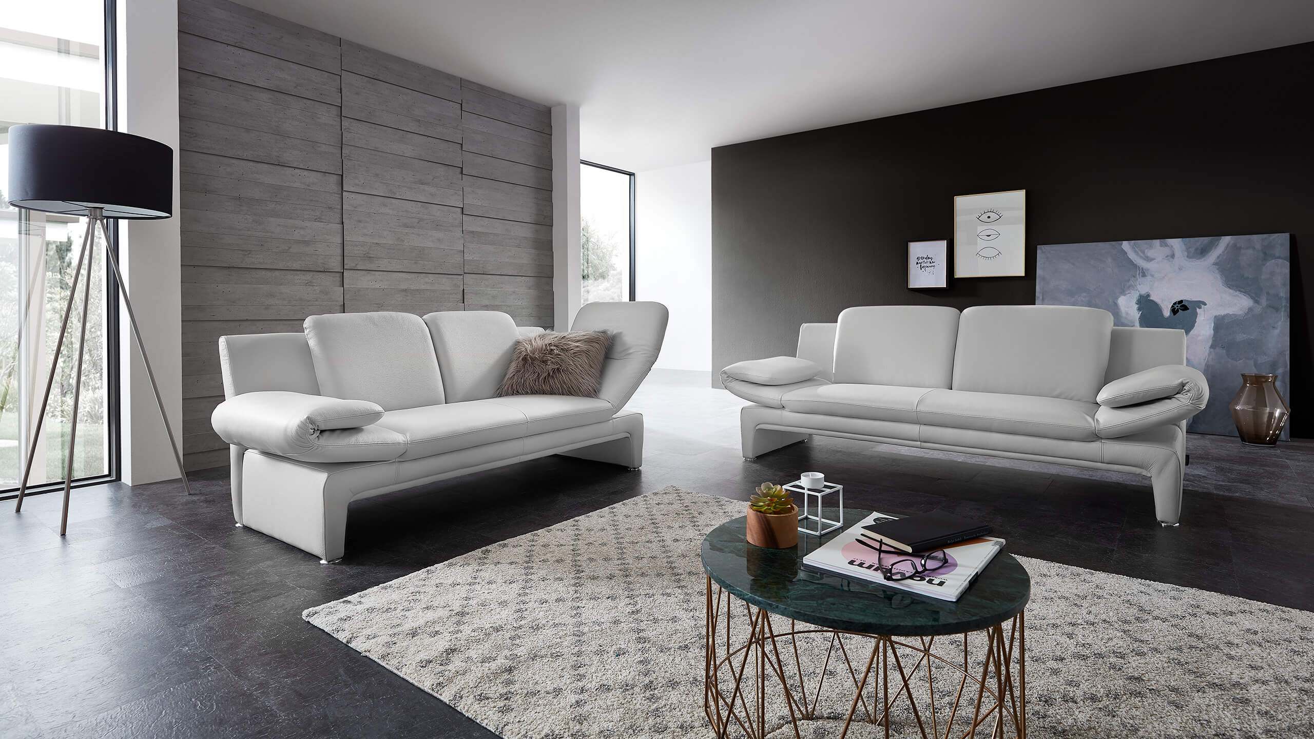 Paloma Sitzgruppe Leder weiß