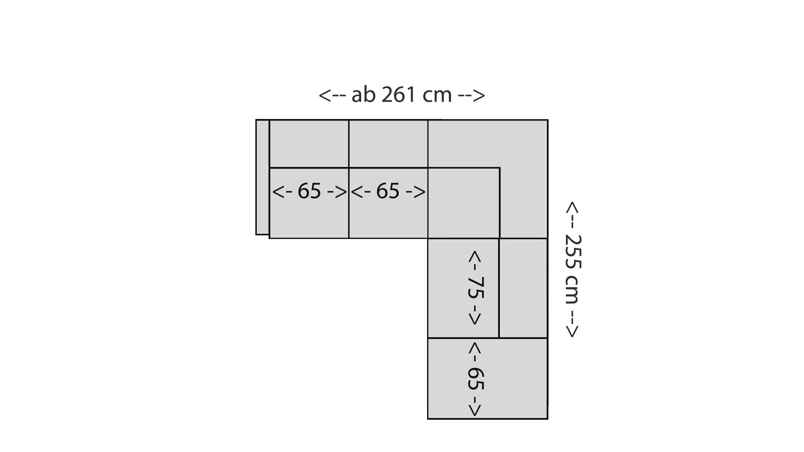 Shogun Ecksofa S mit Ottomane 140 Skizze